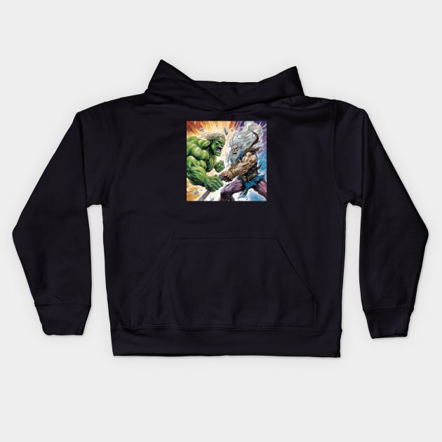 Hulk vs Thor Kids Hoodie by Drank